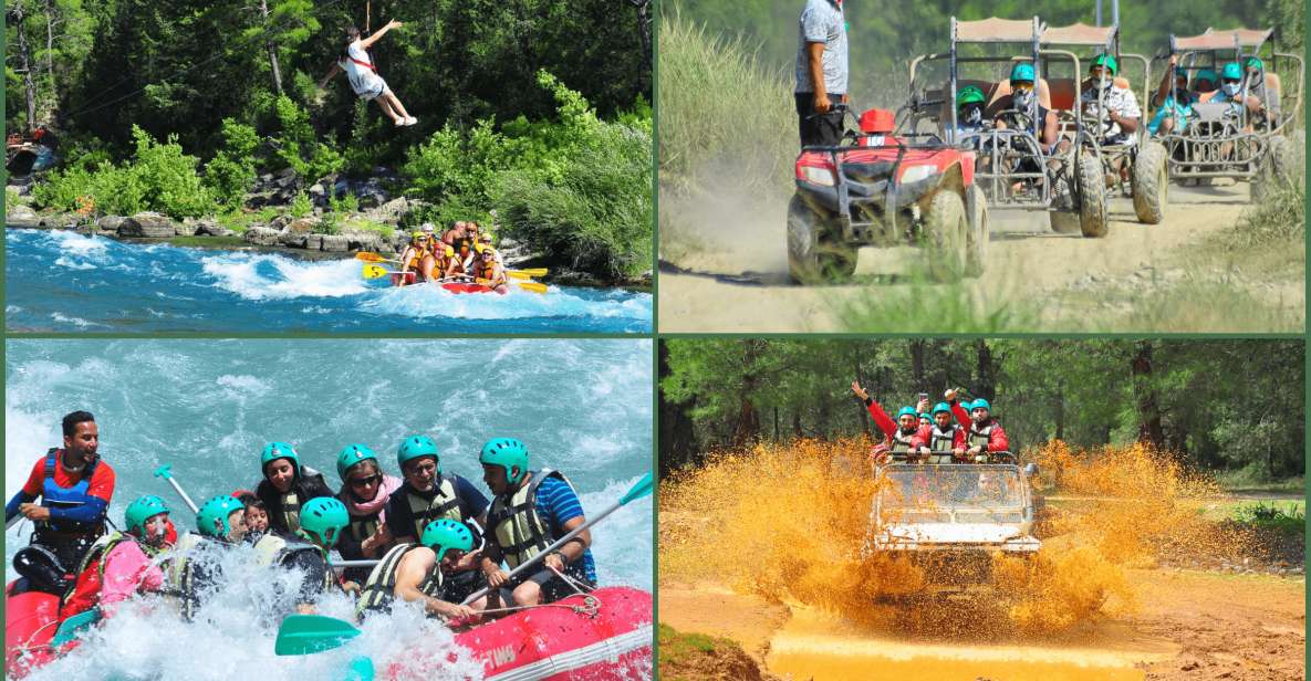 Antalya Rafting Zipline Jeep Buggy and Quad Tour with Lunch